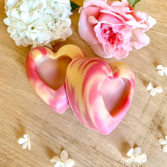 Sachet de savons framboise "coeurs"